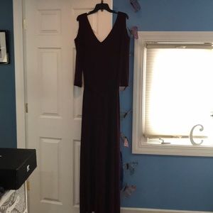 Never worn Wine Colored open shoulder jumpsuit